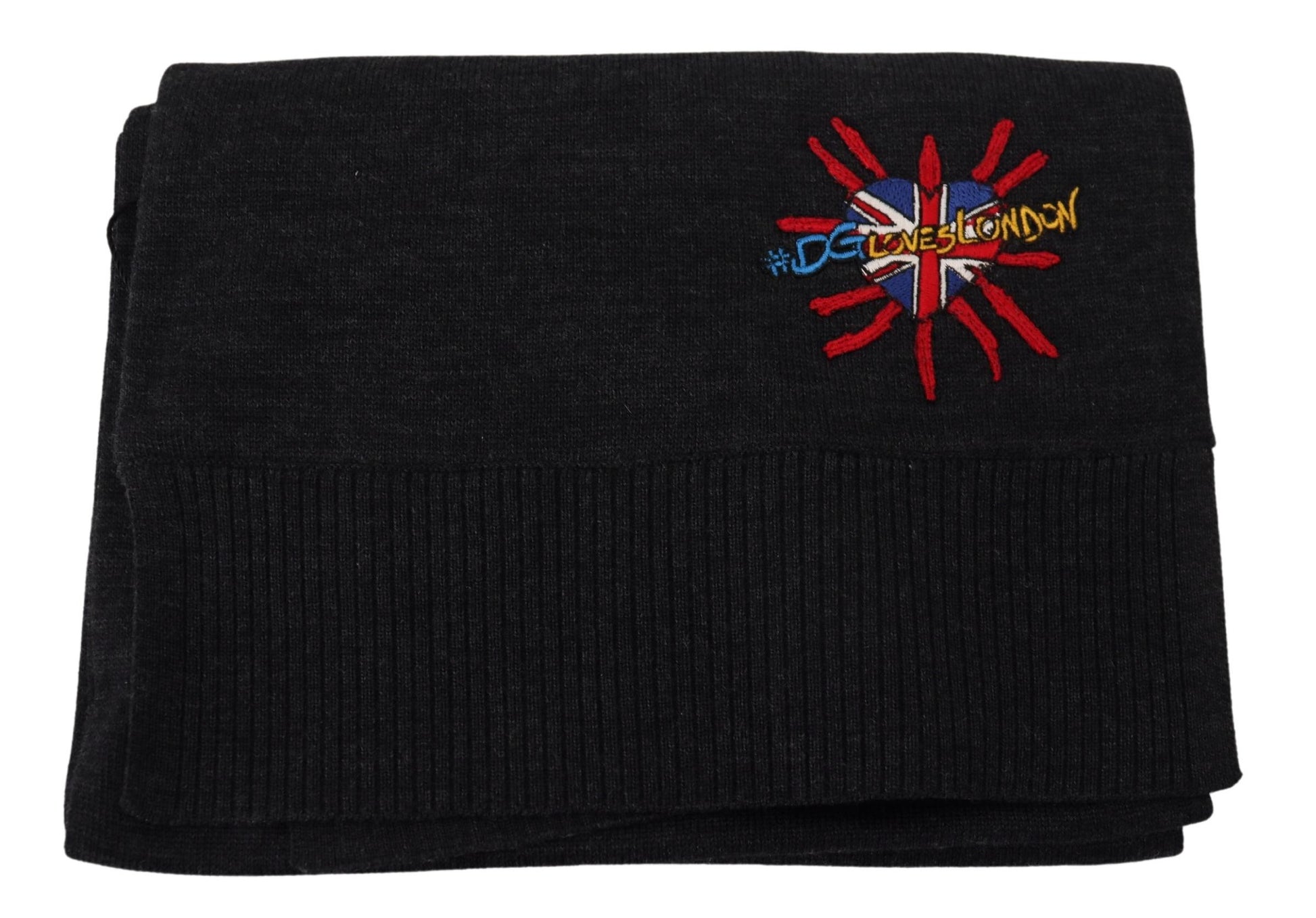 Dolce & Gabbana Black Sacred Heart #DGLovesLondon Wrap Scarf - ClickThatClicks 
