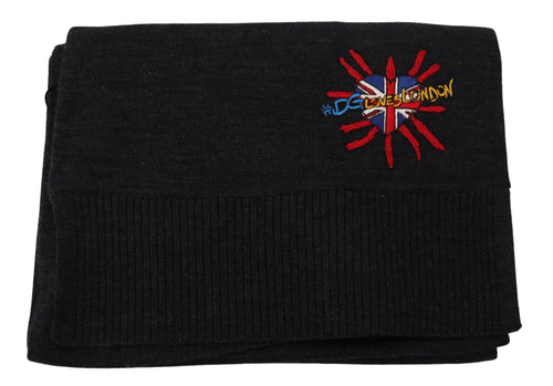 Dolce & Gabbana Black Sacred Heart #DGLovesLondon Wrap Scarf - ClickThatClicks 