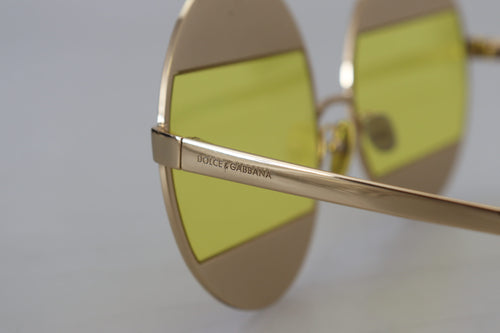 Dolce & Gabbana Gold Oval Metal Crystals Shades DG2209B Sunglasses - ClickThatClicks 