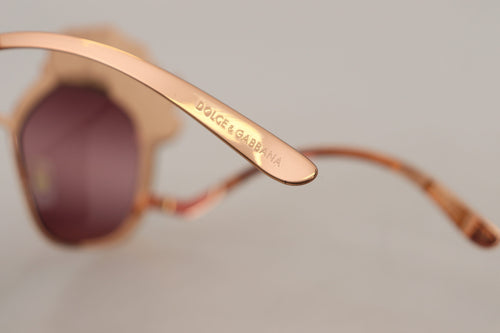 Dolce & Gabbana Pink Gold Rose Sequin Embroidery DG2202 Sunglasses - ClickThatClicks 