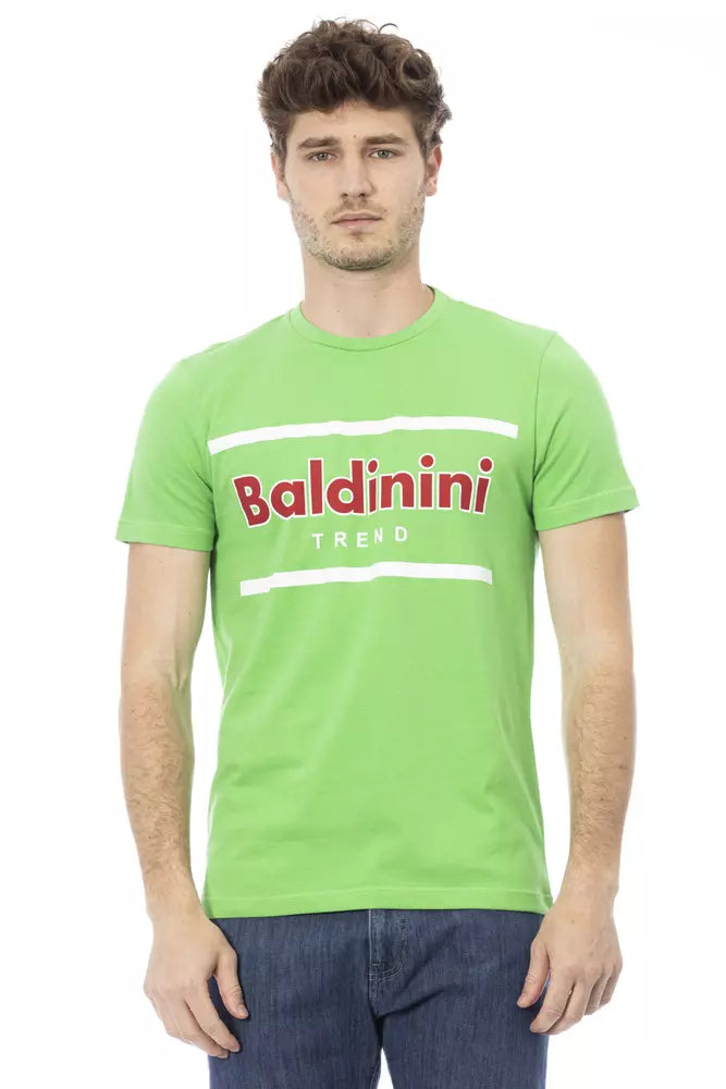 Baldinini Trend Green Cotton Men T-Shirt - ClickThatClicks 