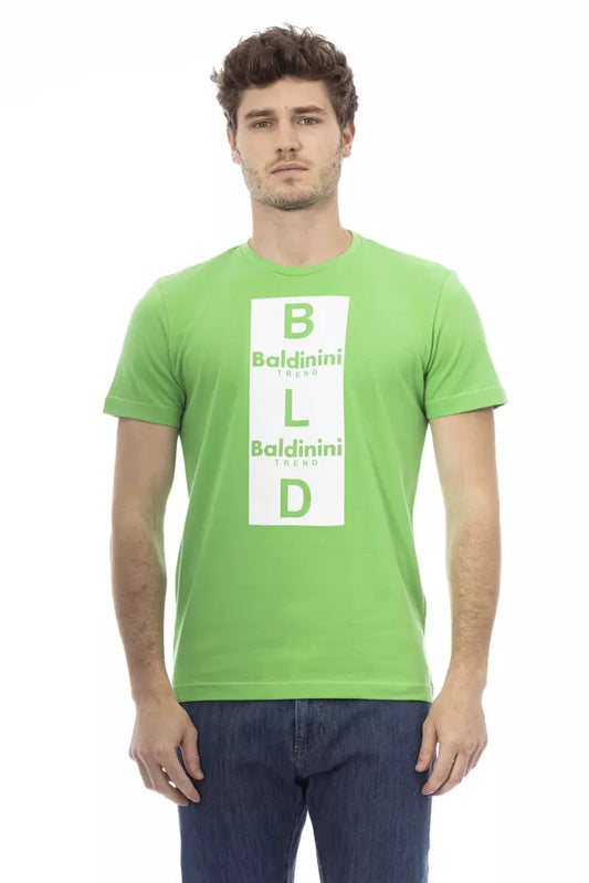 Baldinini Trend Green Cotton Men T-Shirt - ClickThatClicks 