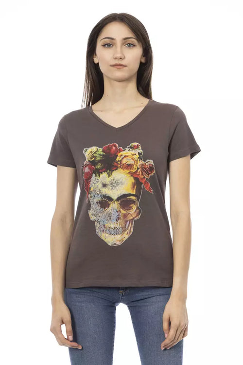 Trussardi Action Brown Cotton Women T-Shirt - ClickThatClicks 