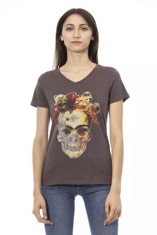 Trussardi Action Brown Cotton Women T-Shirt - ClickThatClicks 