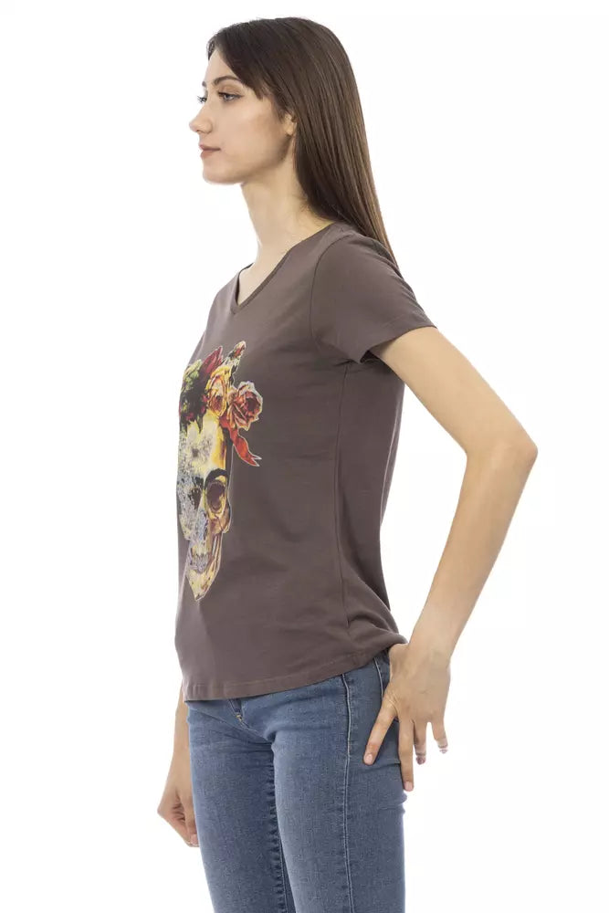 Trussardi Action Brown Cotton Women T-Shirt - ClickThatClicks 