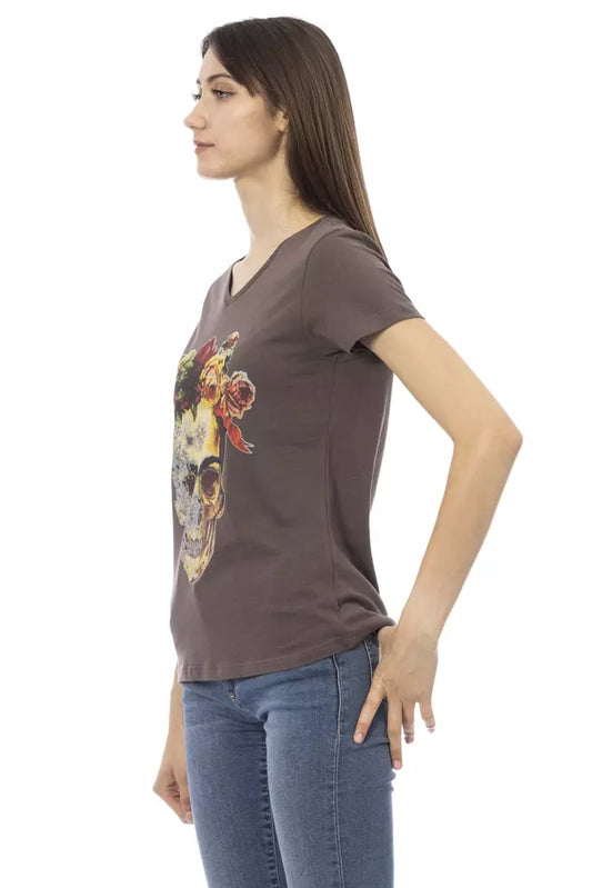 Trussardi Action Brown Cotton Women T-Shirt - ClickThatClicks 