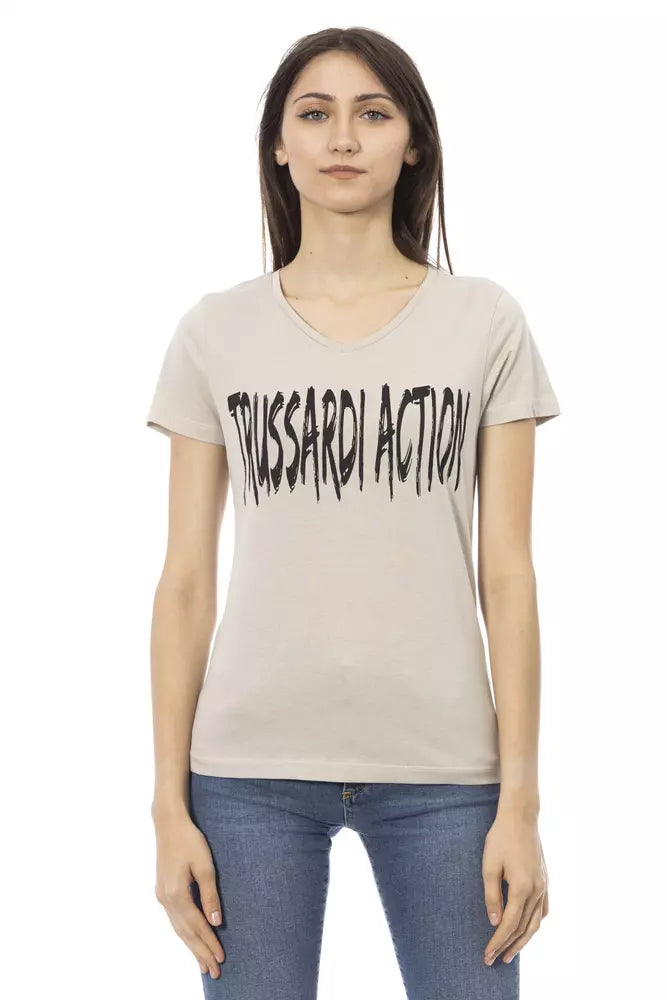Trussardi Action Beige Cotton Women Top - ClickThatClicks 