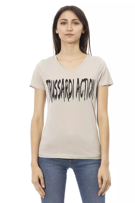 Trussardi Action Beige Cotton Women Top - ClickThatClicks 