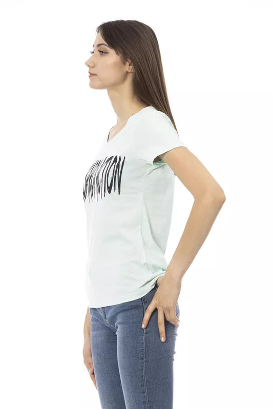 Trussardi Action Light Blue Cotton Women Top - ClickThatClicks 