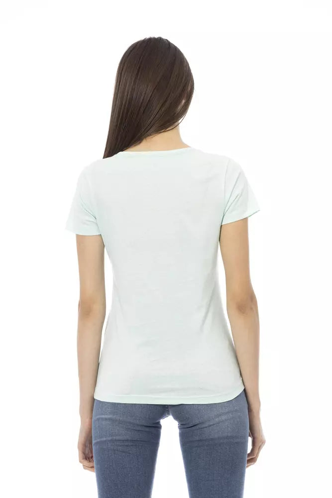 Trussardi Action Light Blue Cotton Women Top - ClickThatClicks 