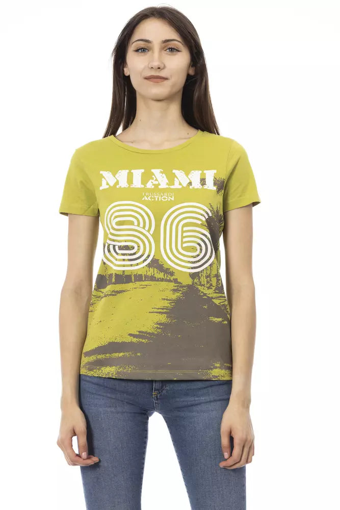 Trussardi Action Green Cotton Women T-Shirt - ClickThatClicks 
