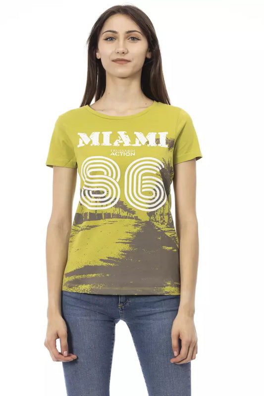 Trussardi Action Green Cotton Women T-Shirt - ClickThatClicks 