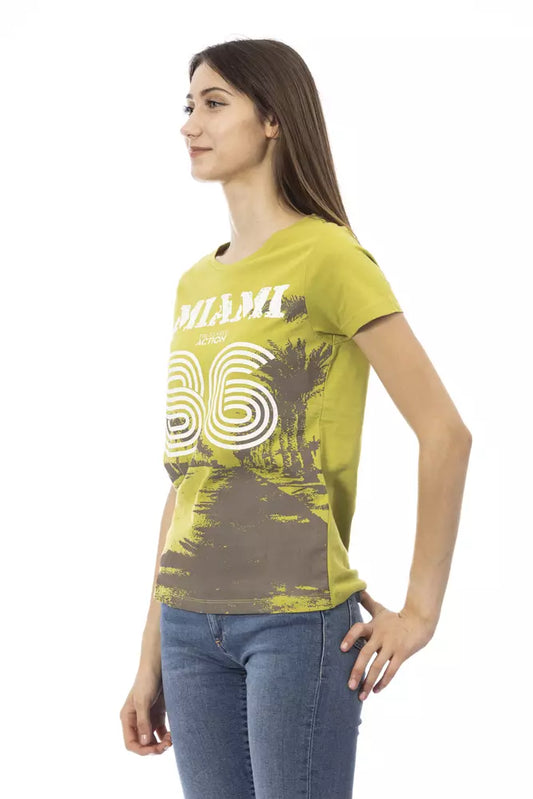 Trussardi Action Green Cotton Women T-Shirt - ClickThatClicks 