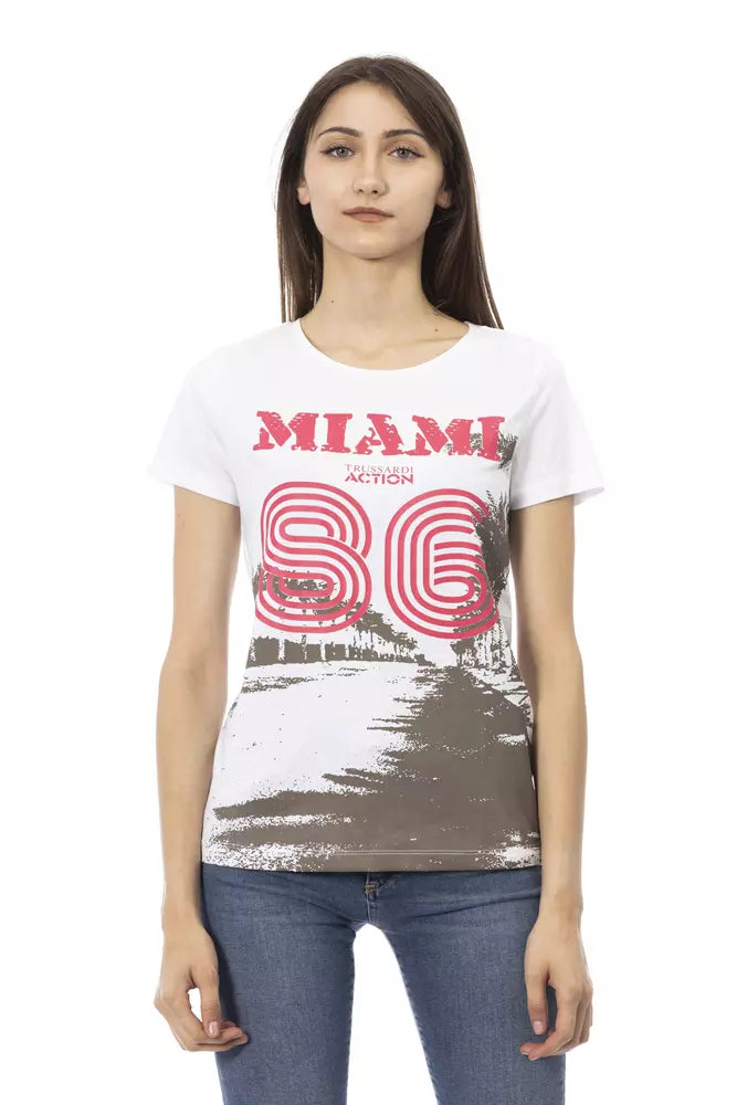 Trussardi Action White Cotton Women T-Shirt - ClickThatClicks 