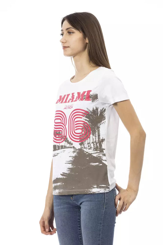 Trussardi Action White Cotton Women T-Shirt - ClickThatClicks 