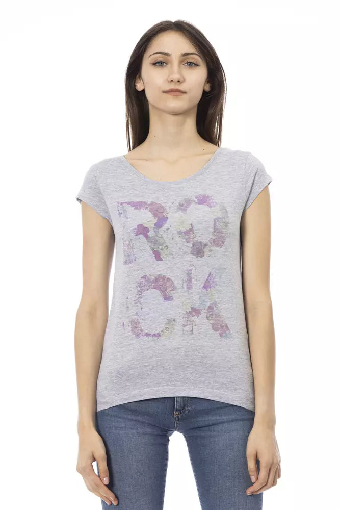 Trussardi Action Gray Cotton Women T-Shirt - ClickThatClicks 