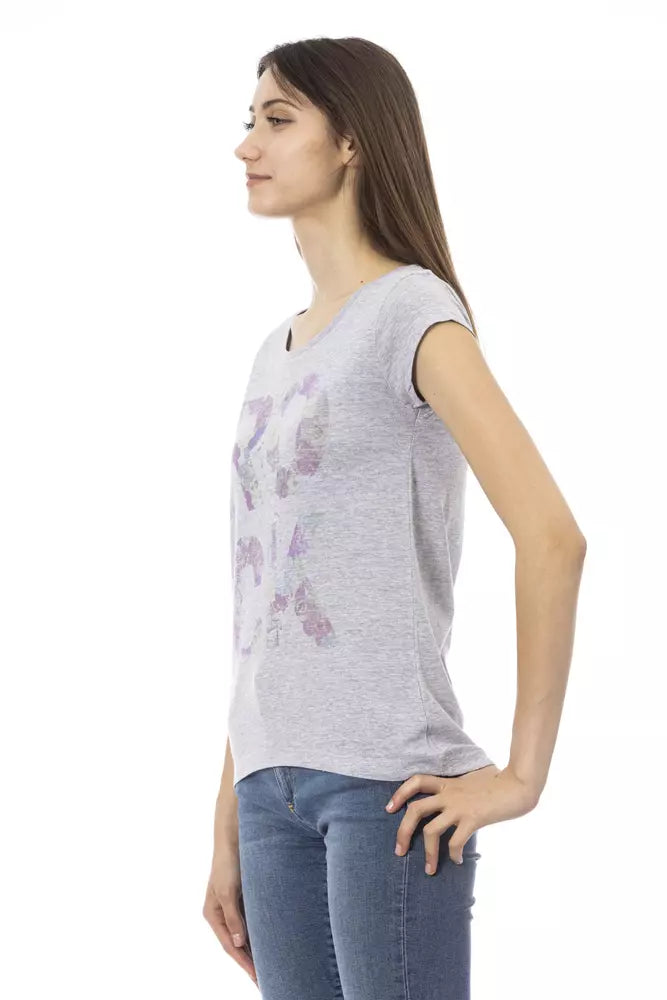 Trussardi Action Gray Cotton Women T-Shirt - ClickThatClicks 