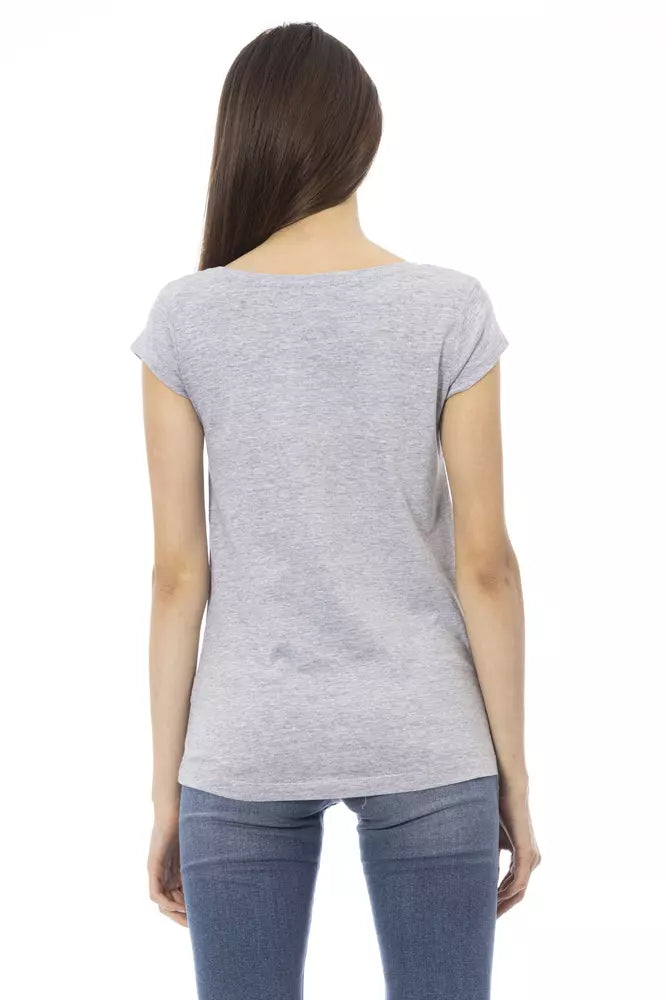 Trussardi Action Gray Cotton Women T-Shirt - ClickThatClicks 