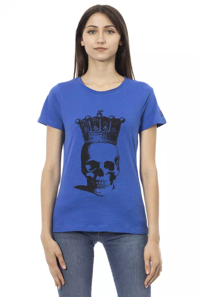 Trussardi Action Blue Cotton Women T-Shirt - ClickThatClicks 
