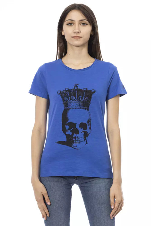 Trussardi Action Blue Cotton Women T-Shirt - ClickThatClicks 