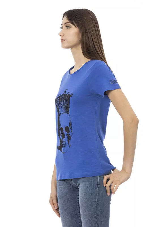 Trussardi Action Blue Cotton Women T-Shirt - ClickThatClicks 