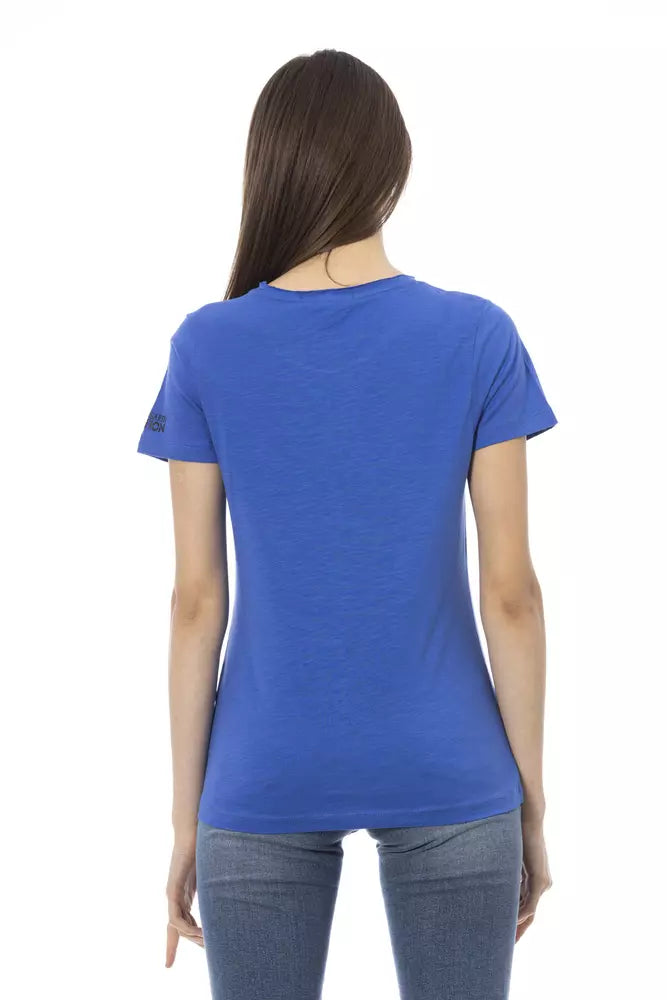 Trussardi Action Blue Cotton Women T-Shirt - ClickThatClicks 