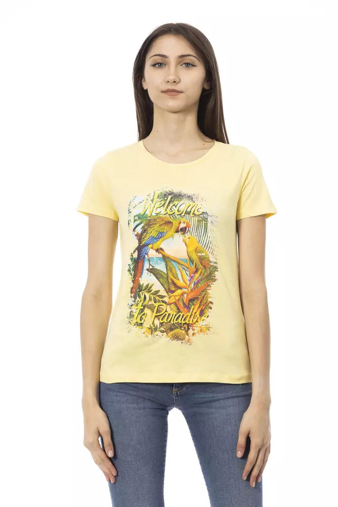 Trussardi Action Yellow Cotton Women T-Shirt - ClickThatClicks 