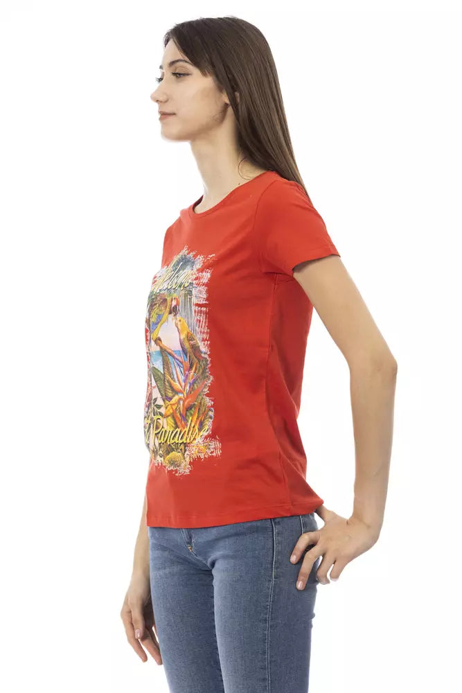 Trussardi Action Red Cotton Women T-Shirt - ClickThatClicks 