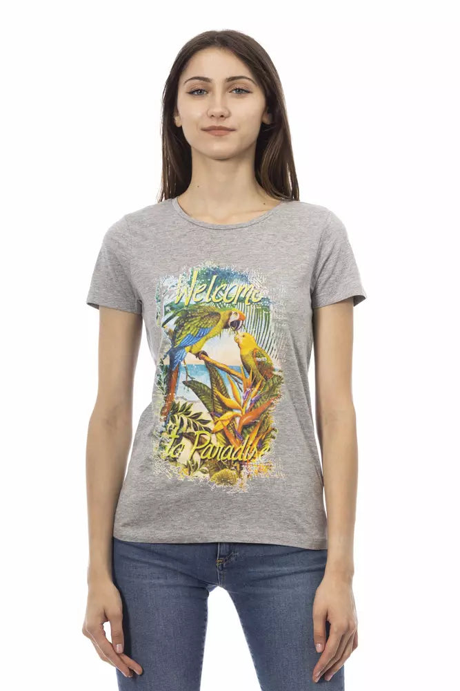 Trussardi Action Gray Cotton Women T-Shirt - ClickThatClicks 