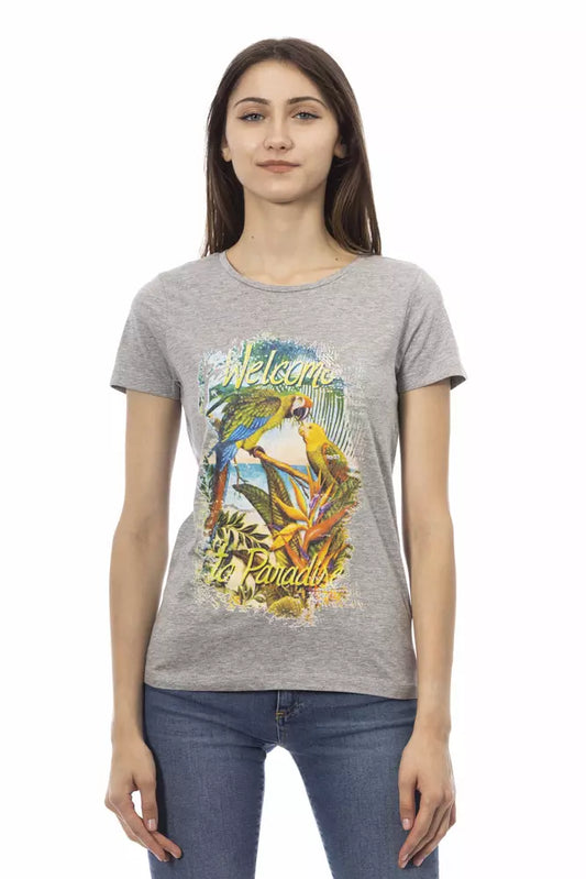 Trussardi Action Gray Cotton Women T-Shirt - ClickThatClicks 