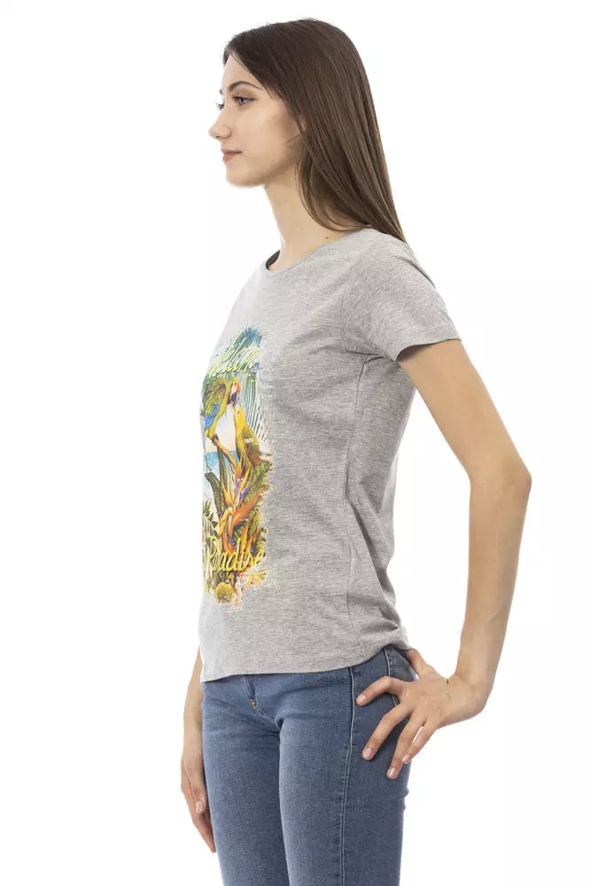 Trussardi Action Gray Cotton Women T-Shirt - ClickThatClicks 