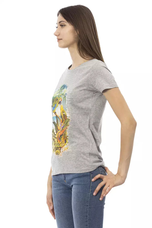 Trussardi Action Gray Cotton Women T-Shirt - ClickThatClicks 