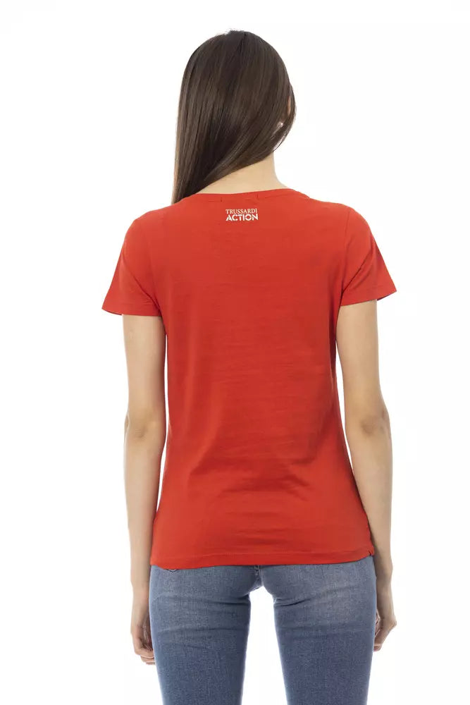 Trussardi Action Red Cotton Women T-Shirt - ClickThatClicks 