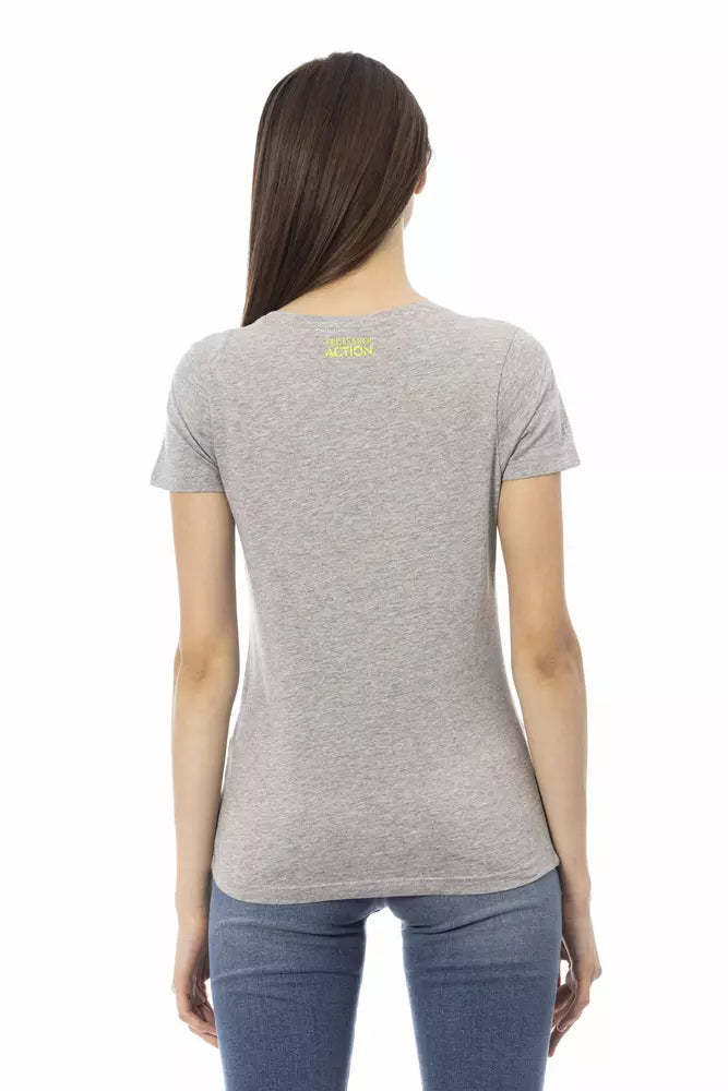 Trussardi Action Gray Cotton Women T-Shirt - ClickThatClicks 