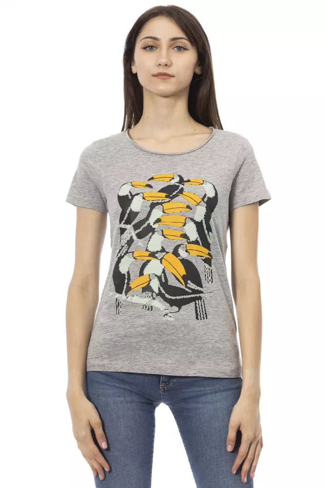 Trussardi Action Gray Cotton Women T-Shirt - ClickThatClicks 