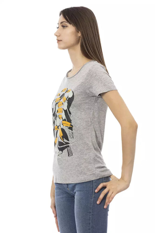 Trussardi Action Gray Cotton Women T-Shirt - ClickThatClicks 