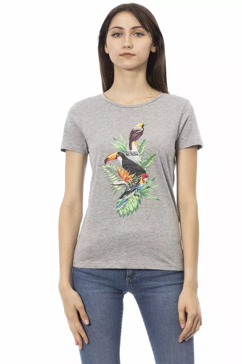 Trussardi Action Gray Cotton Women T-Shirt - ClickThatClicks 