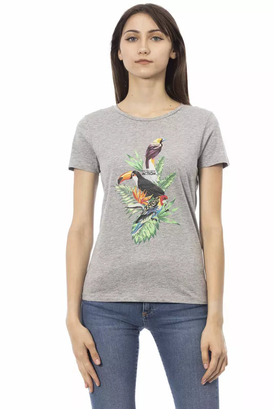 Trussardi Action Gray Cotton Women T-Shirt - ClickThatClicks 