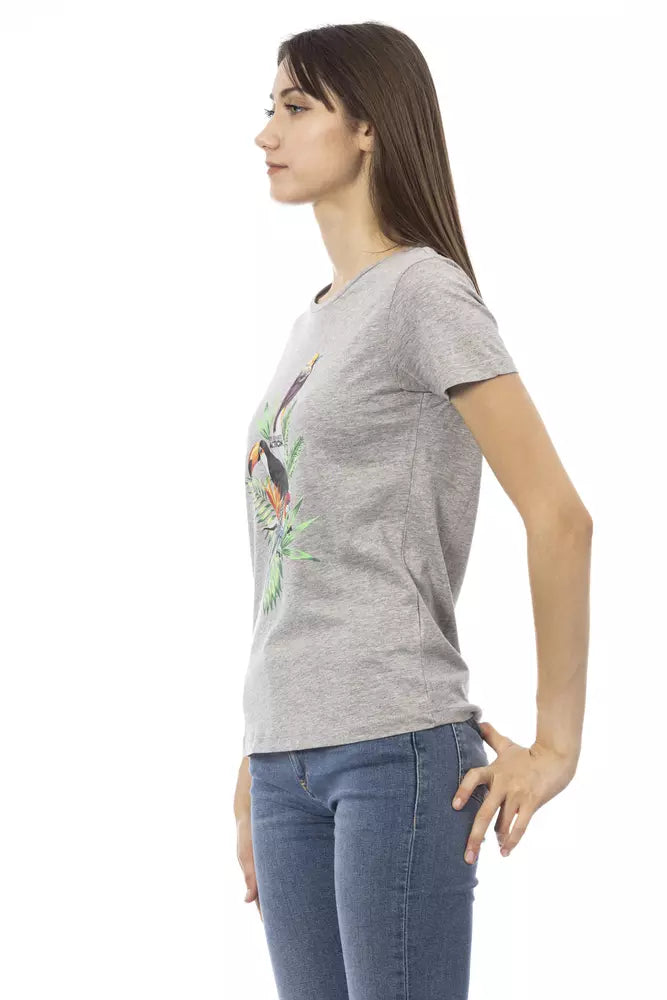 Trussardi Action Gray Cotton Women T-Shirt - ClickThatClicks 