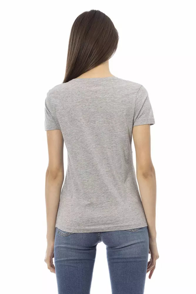 Trussardi Action Gray Cotton Women T-Shirt - ClickThatClicks 