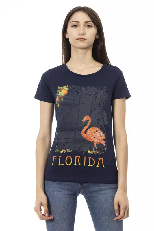 Trussardi Action Blue Cotton Women T-Shirt - ClickThatClicks 