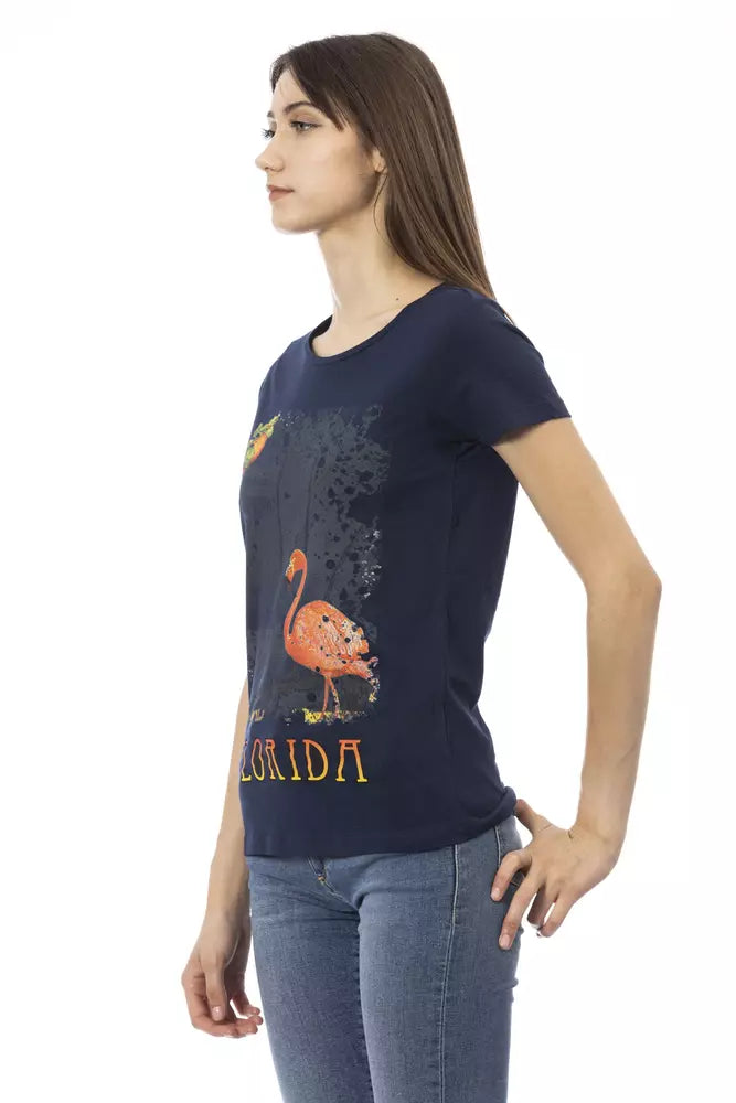 Trussardi Action Blue Cotton Women T-Shirt - ClickThatClicks 