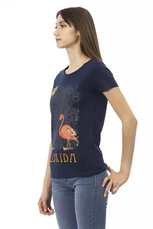 Trussardi Action Blue Cotton Women T-Shirt - ClickThatClicks 