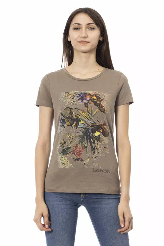 Trussardi Action Brown Cotton Women T-Shirt - ClickThatClicks 