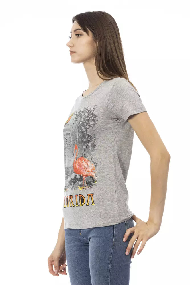 Trussardi Action Gray Cotton Women T-Shirt - ClickThatClicks 