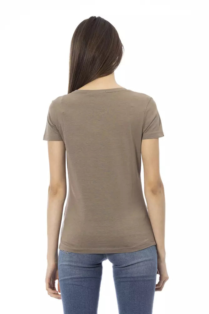Trussardi Action Brown Cotton Women T-Shirt - ClickThatClicks 