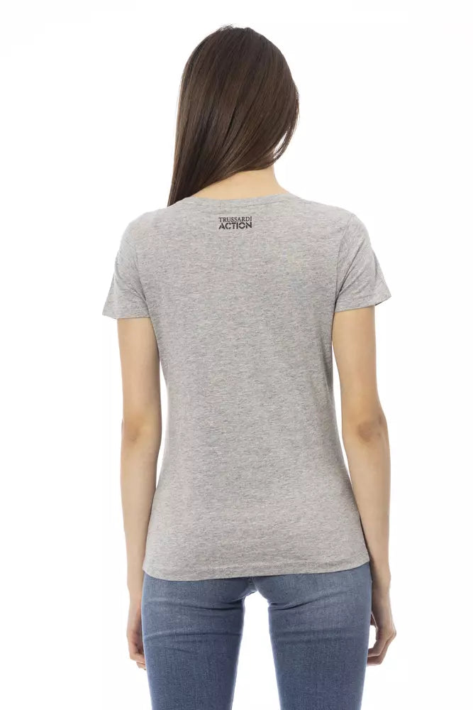 Trussardi Action Gray Cotton Women T-Shirt - ClickThatClicks 