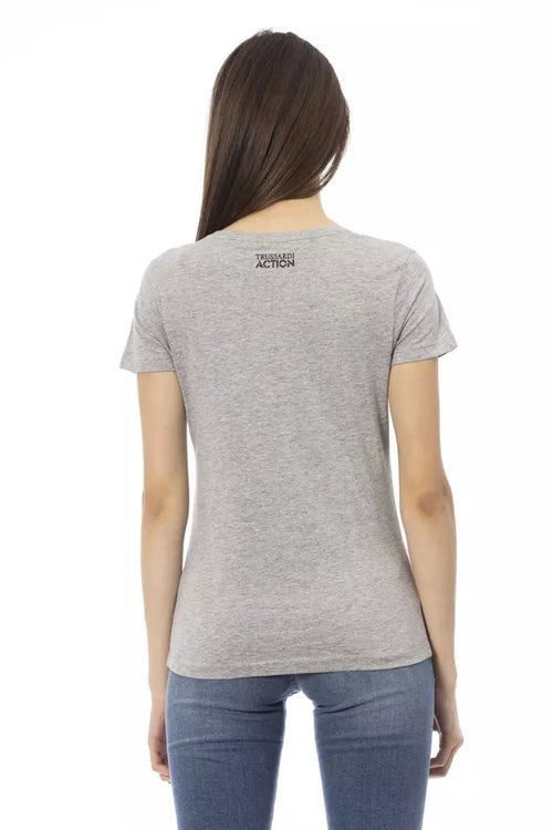 Trussardi Action Gray Cotton Women T-Shirt - ClickThatClicks 