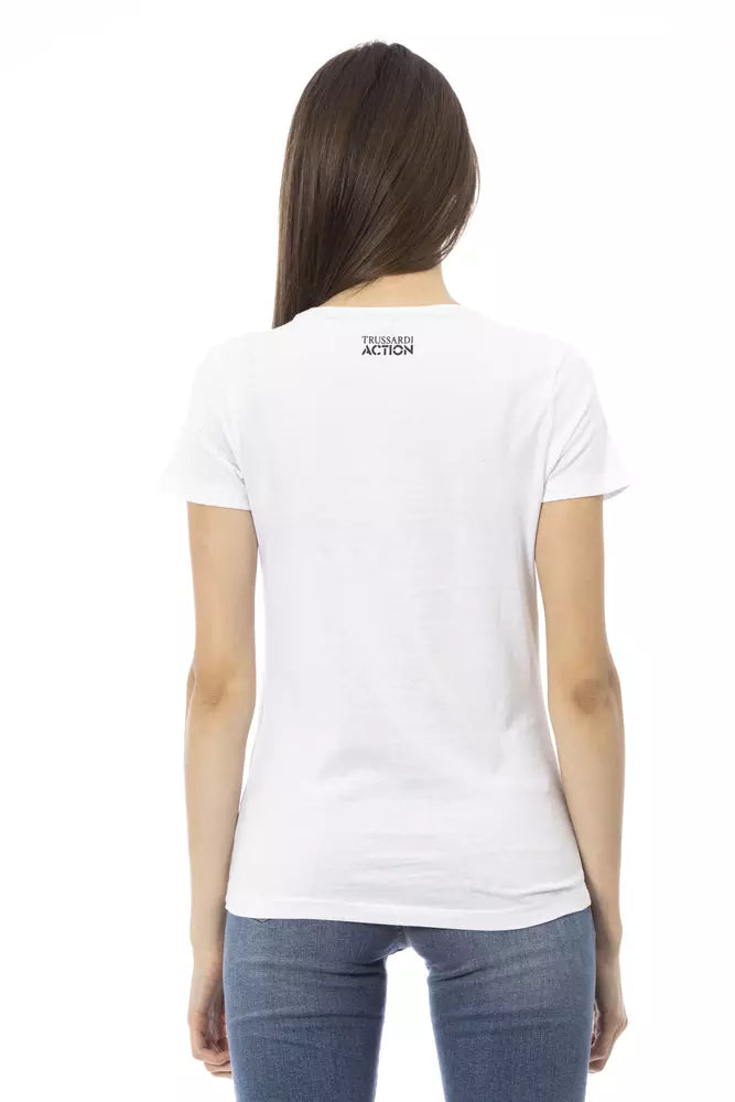 Trussardi Action White Cotton Women T-Shirt - ClickThatClicks 