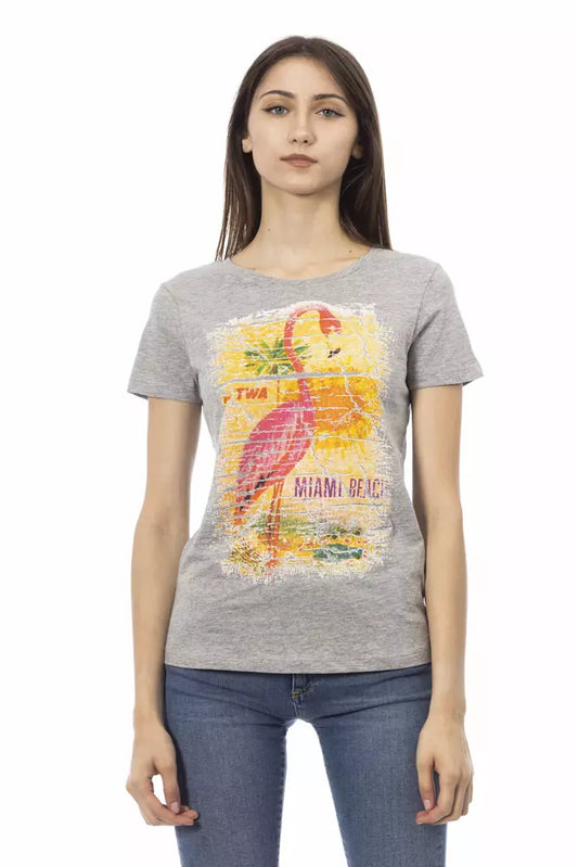 Trussardi Action Gray Cotton Women T-Shirt - ClickThatClicks 